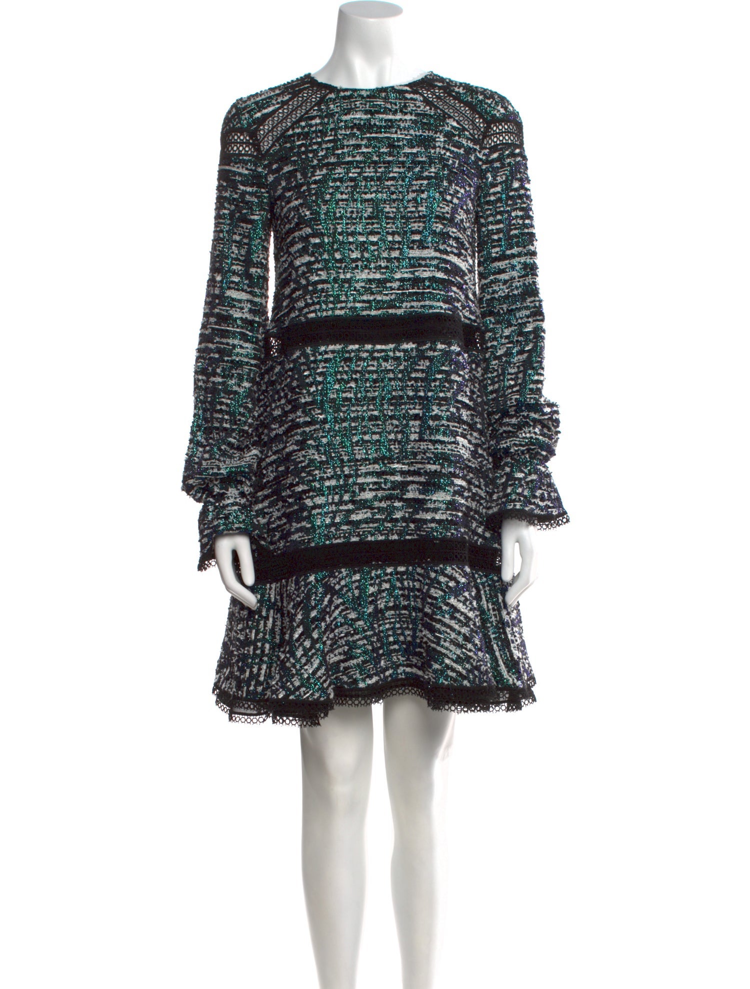 Talbot Runhof Striped Mini Dress