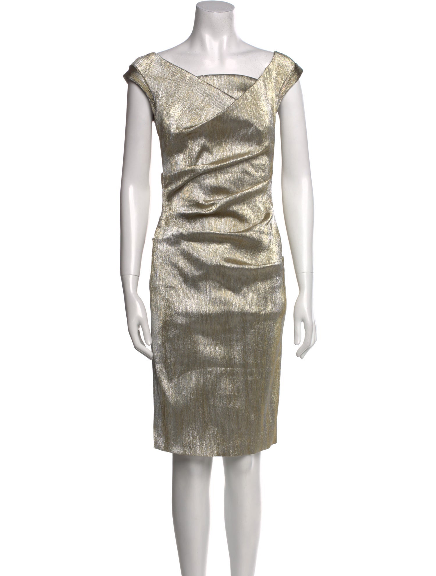 Talbot Runhof Cowl Neck Midi Length Dress