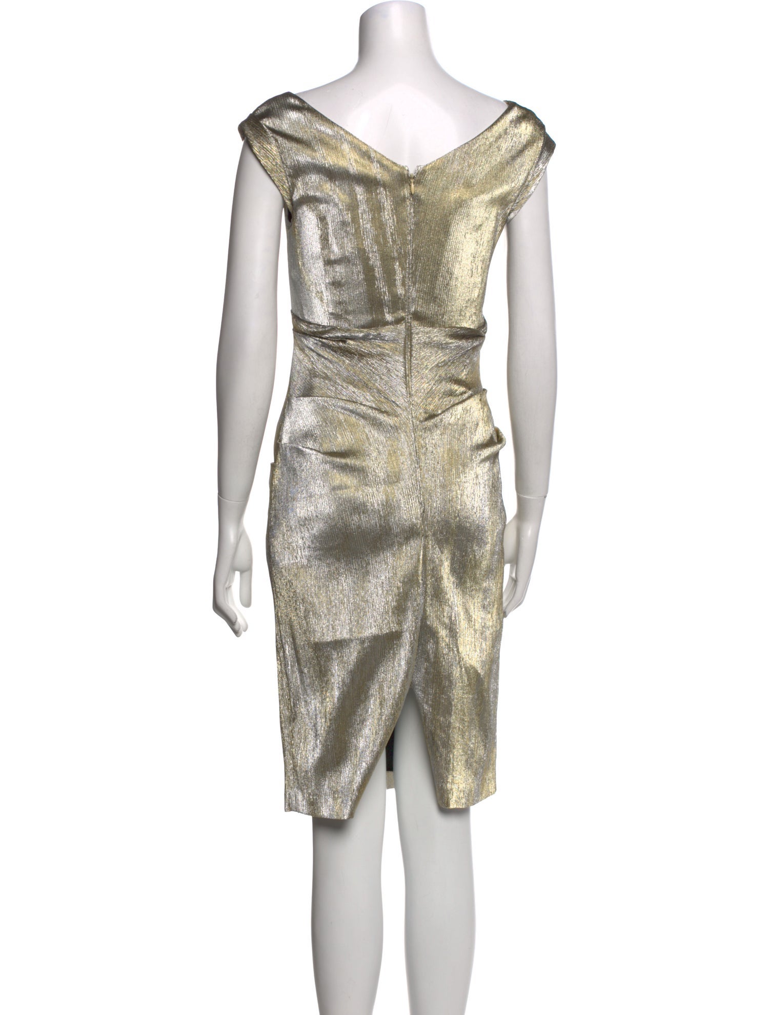 Talbot Runhof Cowl Neck Midi Length Dress