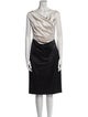 Talbot Runhof Cowl Neck Knee-Length Dress