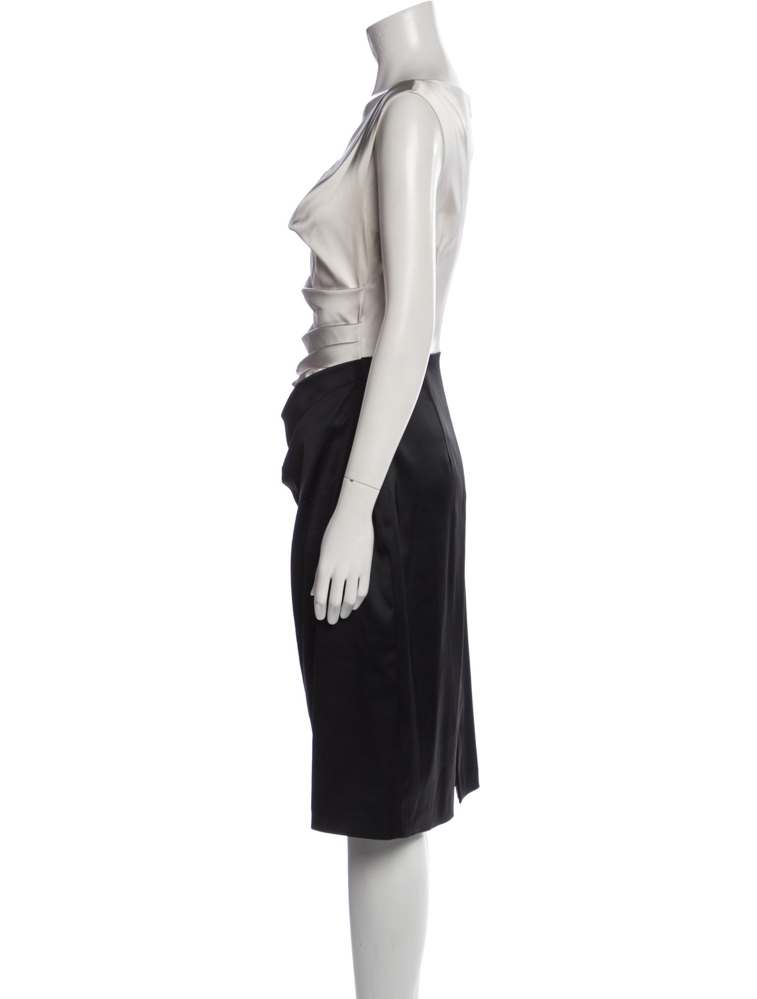 Talbot Runhof Cowl Neck Knee-Length Dress