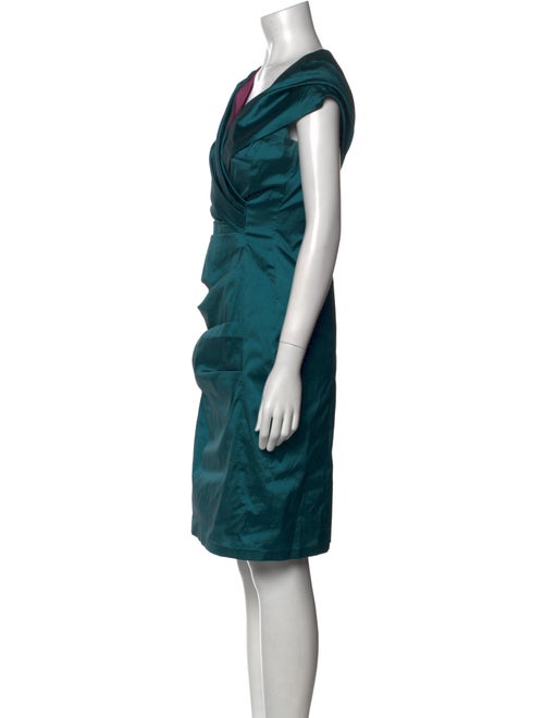 Talbot Runhof V-Neck Knee-Length Dress