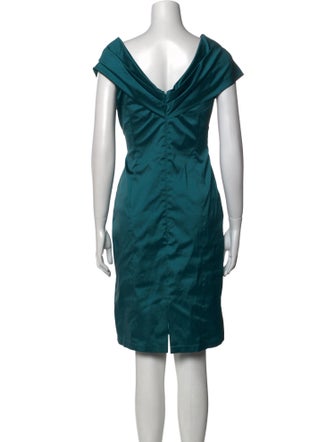 Talbot Runhof V-Neck Knee-Length Dress