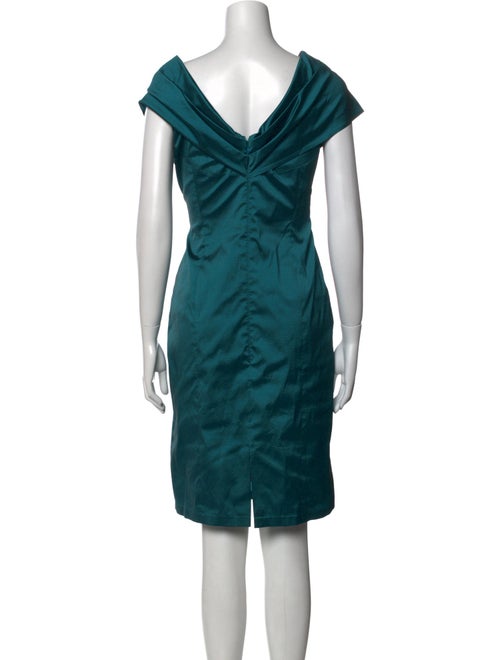 Talbot Runhof V-Neck Knee-Length Dress