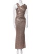 Talbot Runhof V-Neck Midi Length Dress