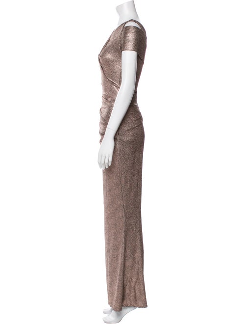 Talbot Runhof V-Neck Midi Length Dress