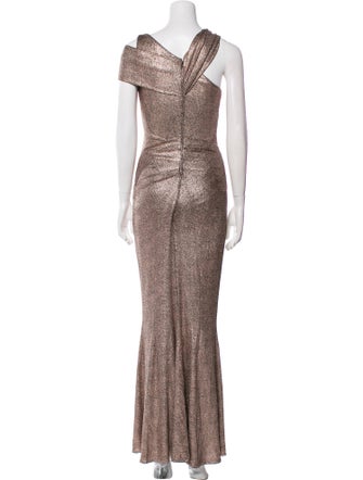 Talbot Runhof V-Neck Midi Length Dress