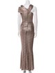 Talbot Runhof V-Neck Midi Length Dress