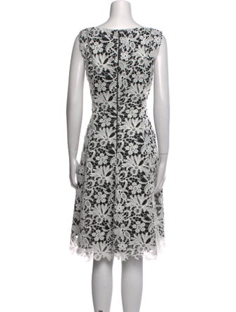 Talbot Runhof Lace Pattern Midi Length Dress
