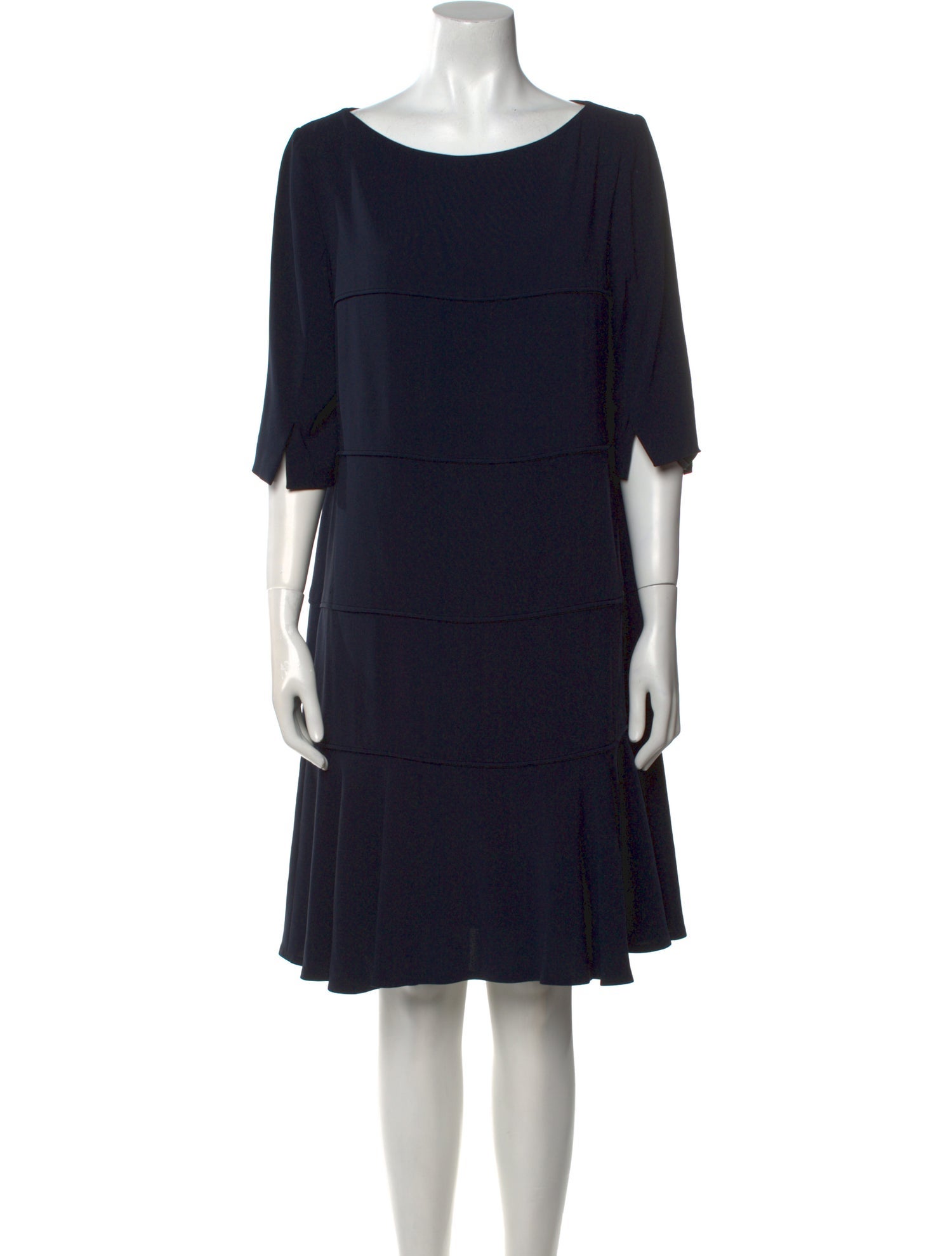 Talbot Runhof Bateau Neckline Knee-Length Dress