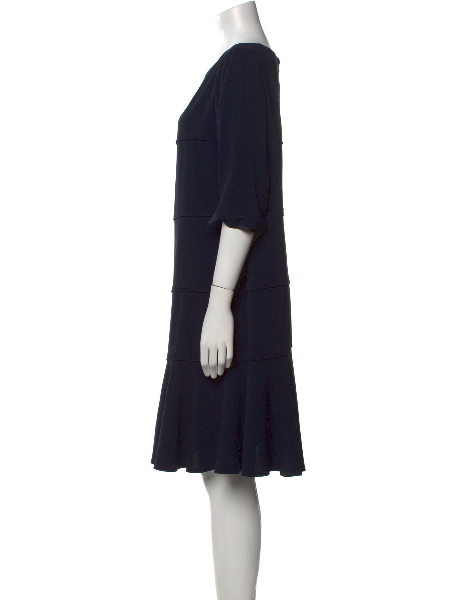 Talbot Runhof Bateau Neckline Knee-Length Dress