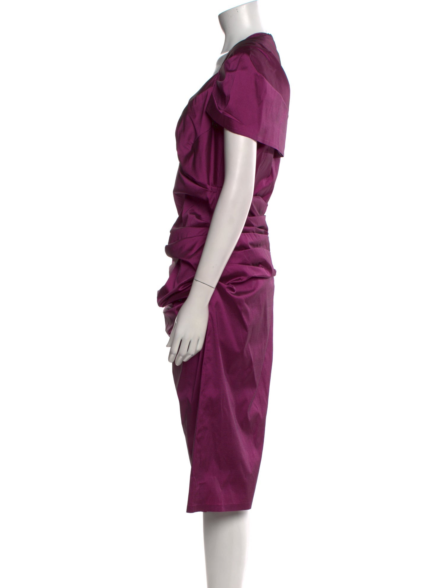 Talbot Runhof V-Neck Knee-Length Dress