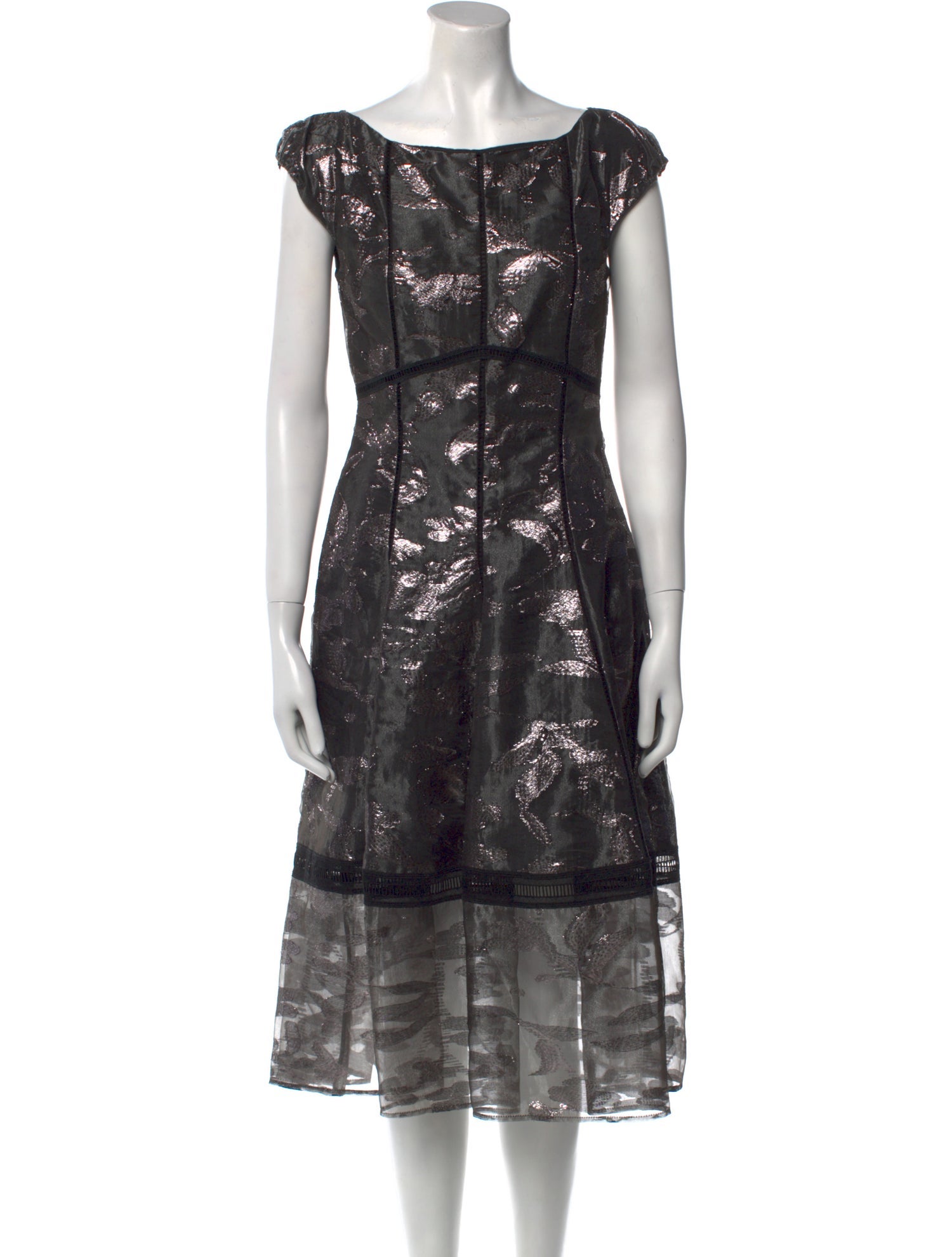 Talbot Runhof Floral Print Midi Length Dress