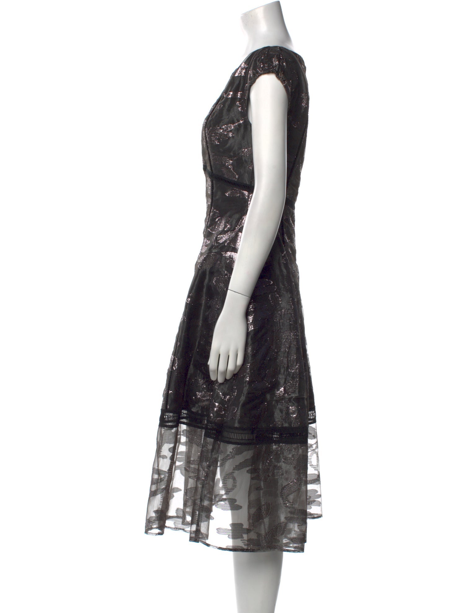 Talbot Runhof Floral Print Midi Length Dress