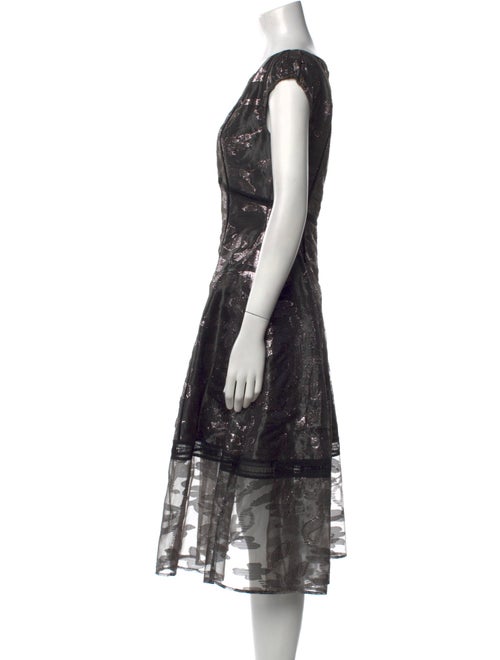 Talbot Runhof Floral Print Midi Length Dress