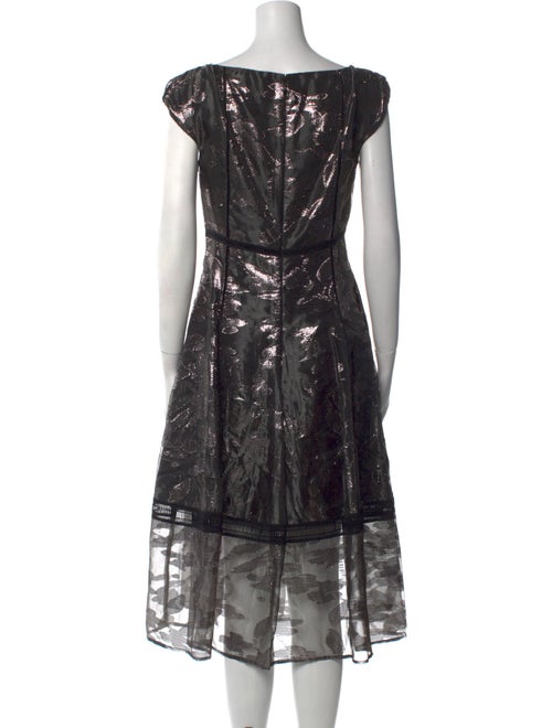 Talbot Runhof Floral Print Midi Length Dress