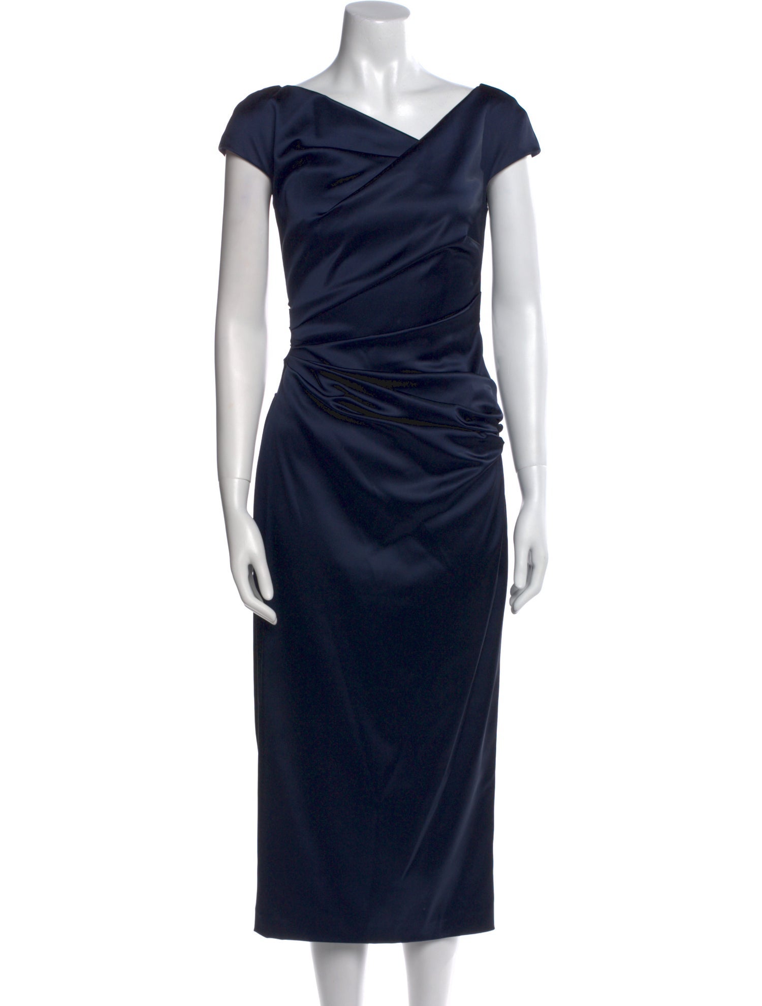 Talbot Runhof Cowl Neck Midi Length Dress