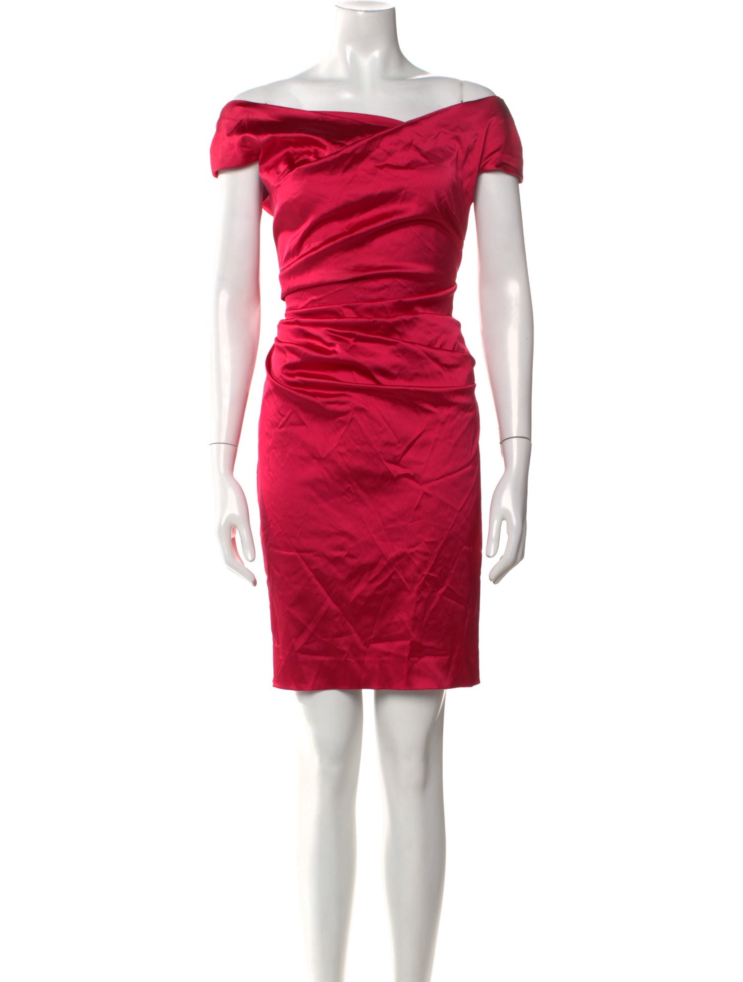 Talbot Runhof Off-The-Shoulder Knee-Length Dress