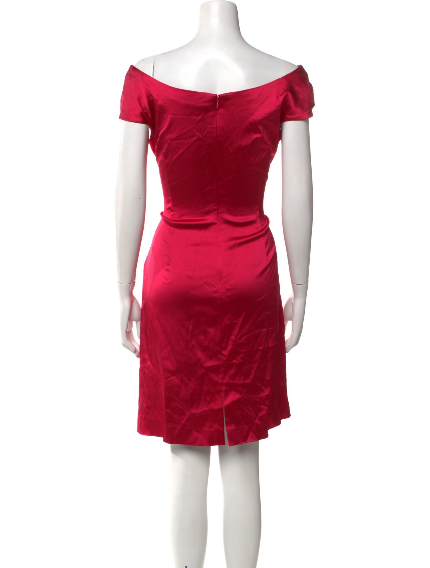 Talbot Runhof Off-The-Shoulder Knee-Length Dress