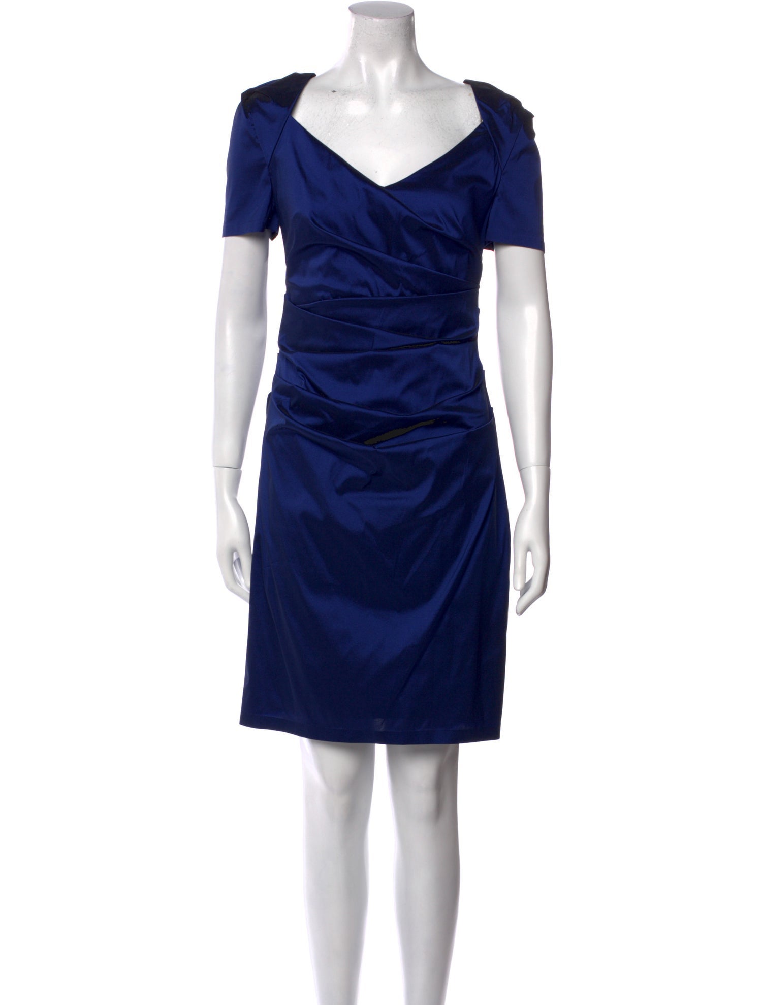 Talbot Runhof V-Neck Knee-Length Dress
