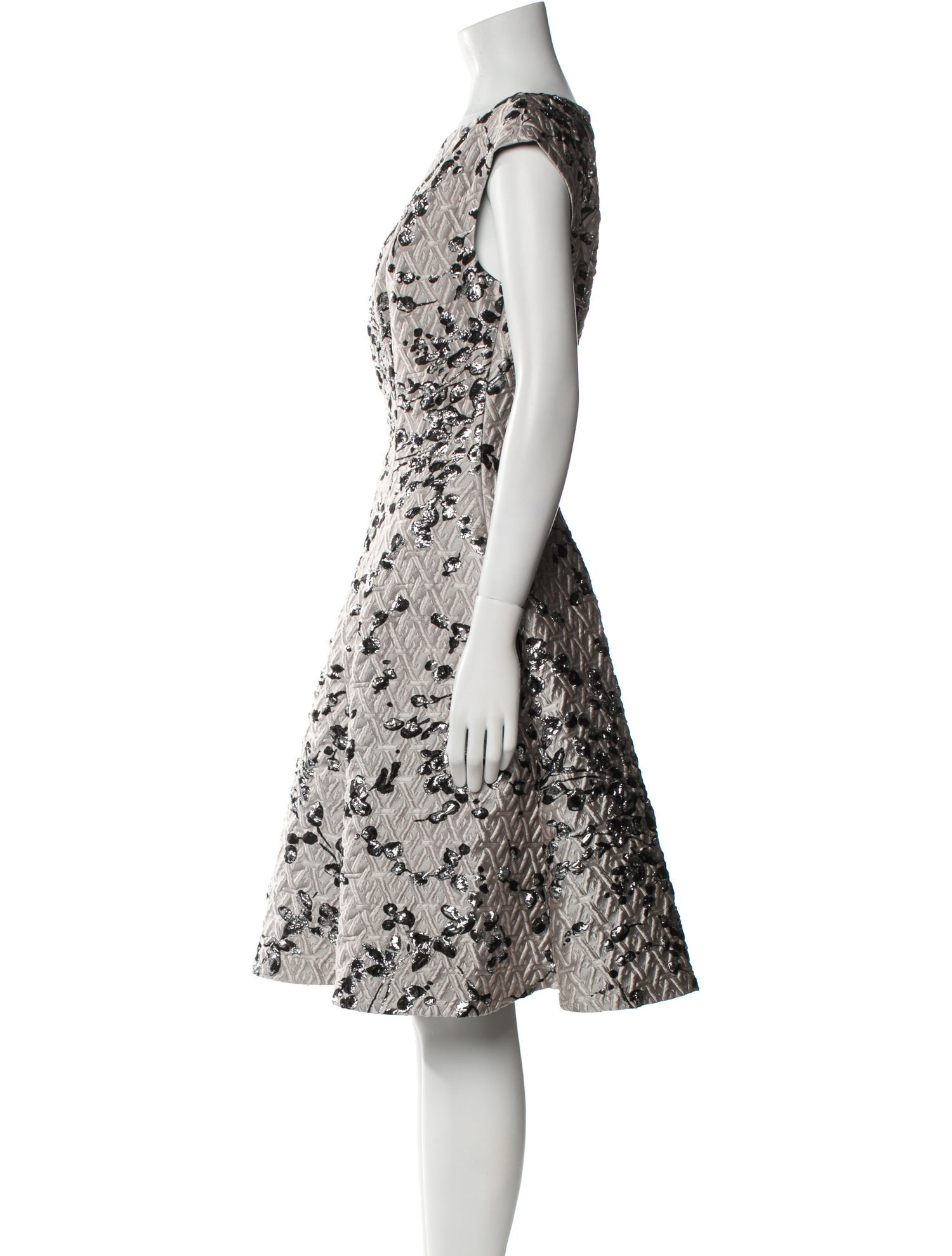 Talbot Runhof Floral Print Knee-Length Dress