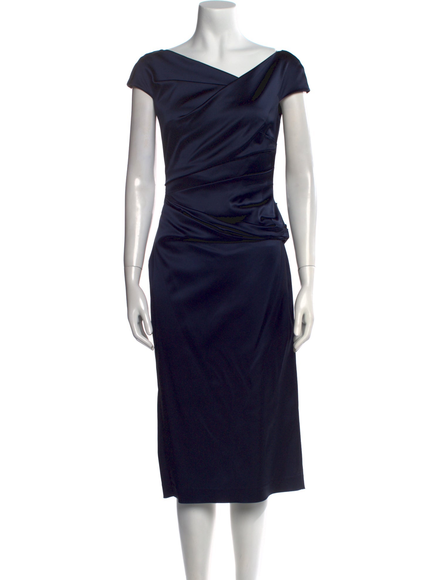 Talbot Runhof Cowl Neck Midi Length Dress