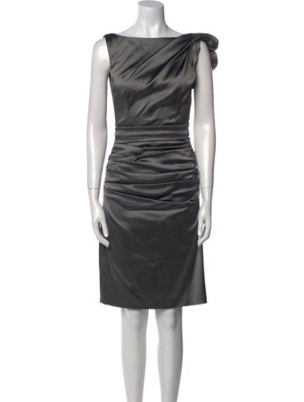 Talbot Runhof Bateau Neckline Midi Length Dress