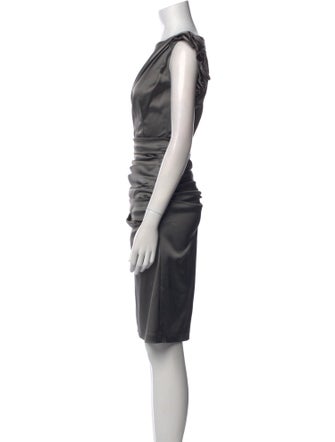 Talbot Runhof Bateau Neckline Midi Length Dress