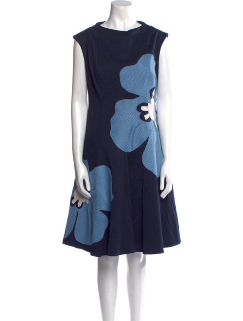 Talbot Runhof Graphic Print Knee-Length Dress