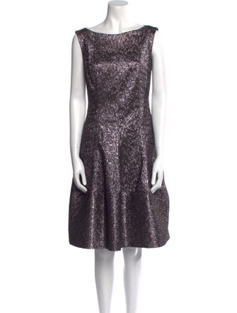 Talbot Runhof Bateau Neckline Knee-Length Dress