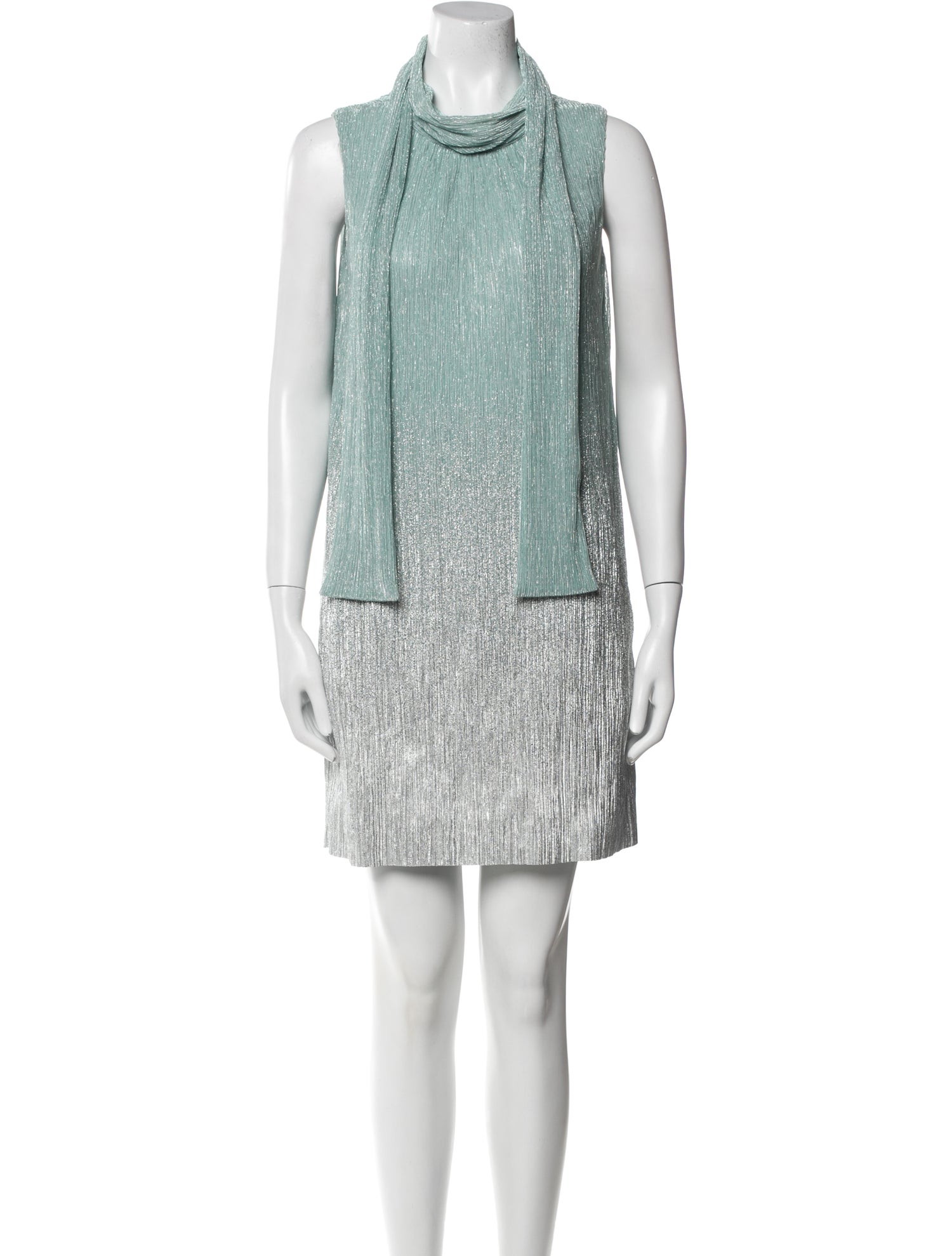 Talbot Runhof Mock Neck Mini Dress