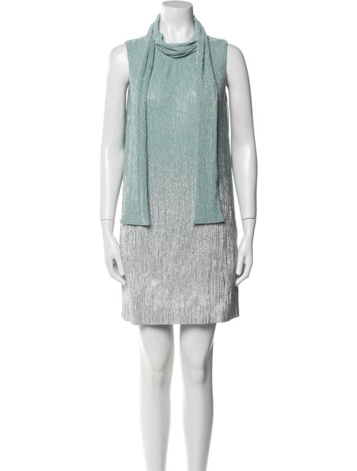 Talbot Runhof Mock Neck Mini Dress