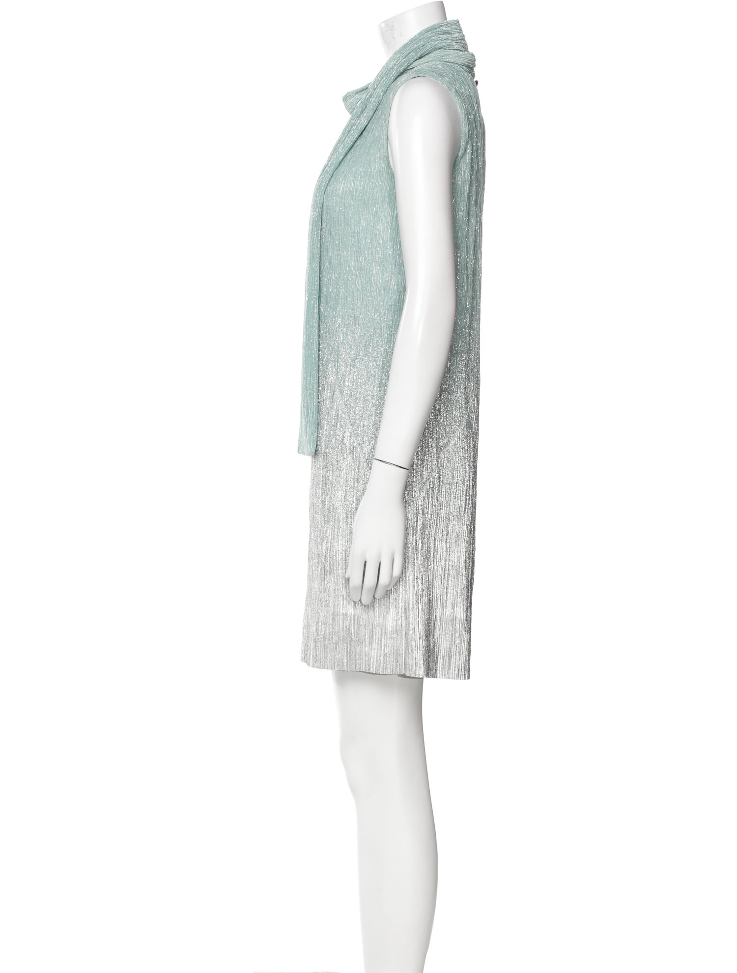 Talbot Runhof Mock Neck Mini Dress