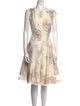 Talbot Runhof Floral Print Knee-Length Dress