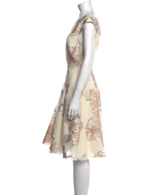 Talbot Runhof Floral Print Knee-Length Dress