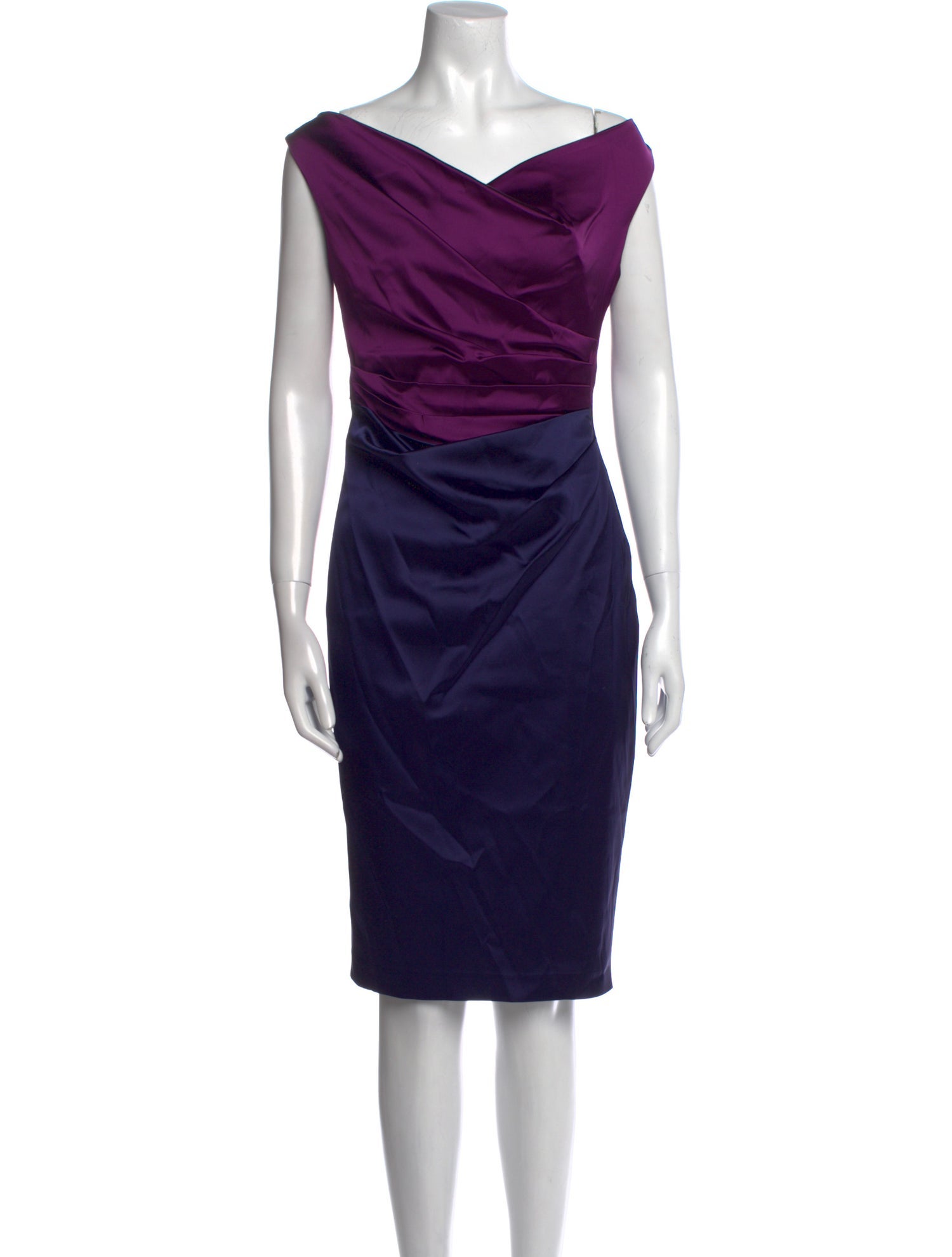 Talbot Runhof V-Neck Knee-Length Dress