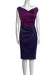 Talbot Runhof V-Neck Knee-Length Dress