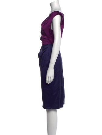 Talbot Runhof V-Neck Knee-Length Dress