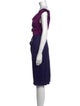 Talbot Runhof V-Neck Knee-Length Dress
