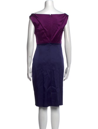 Talbot Runhof V-Neck Knee-Length Dress