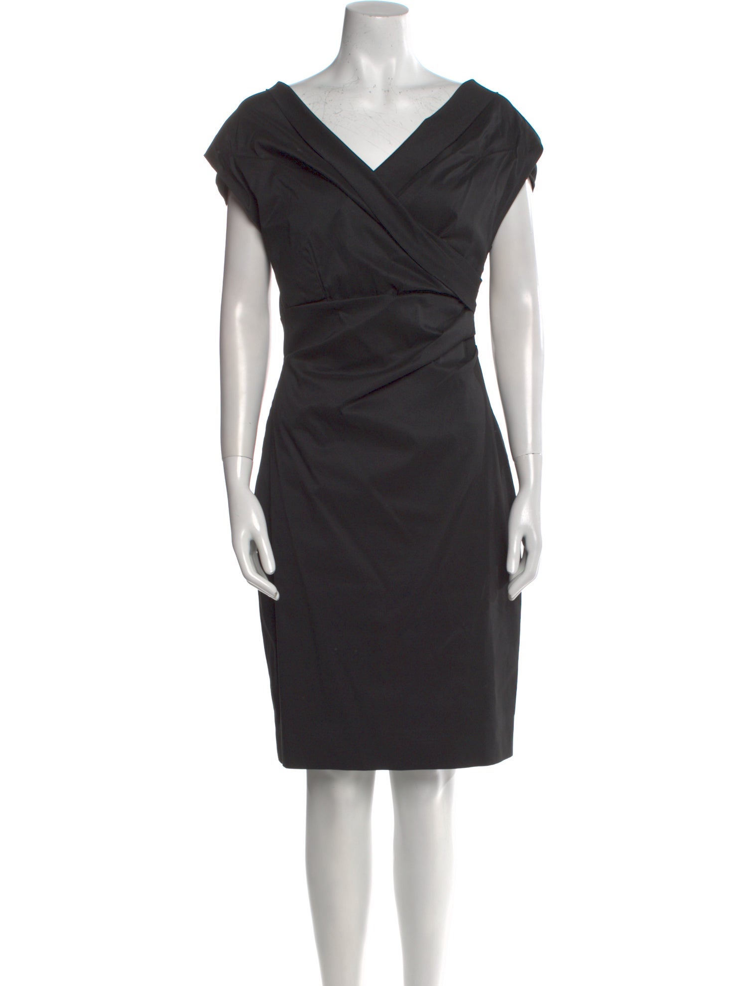 Talbot Runhof V-Neck Knee-Length Dress