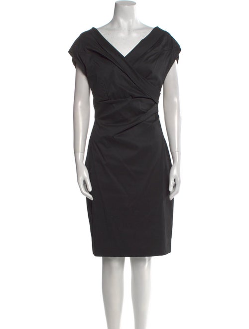 Talbot Runhof V-Neck Knee-Length Dress