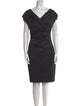 Talbot Runhof V-Neck Knee-Length Dress