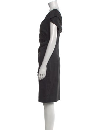 Talbot Runhof V-Neck Knee-Length Dress