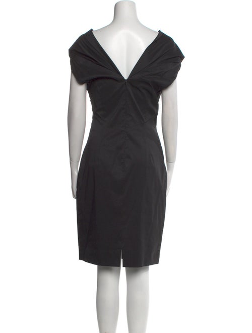 Talbot Runhof V-Neck Knee-Length Dress