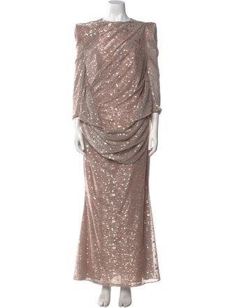 Talbot Runhof Bateau Neckline Long Dress