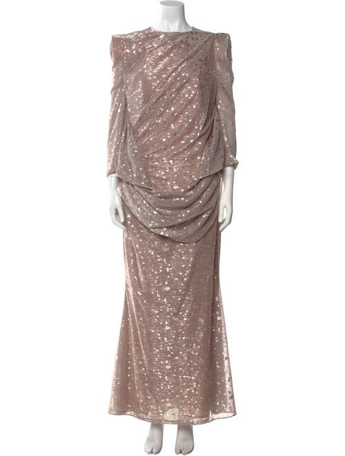 Talbot Runhof Bateau Neckline Long Dress