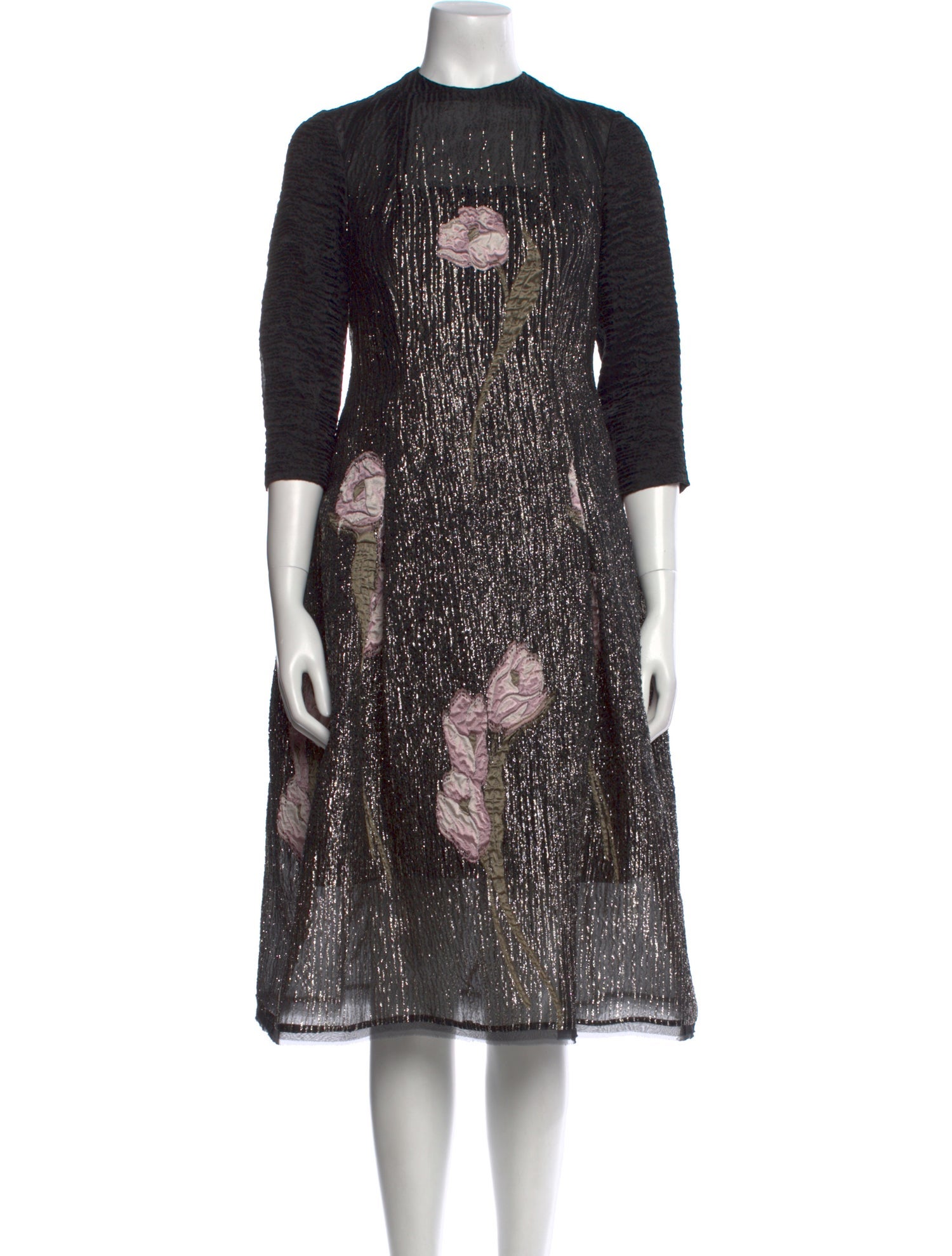 Talbot Runhof Printed Midi Length Dress