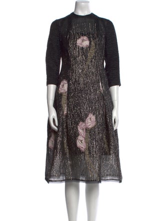 Talbot Runhof Printed Midi Length Dress