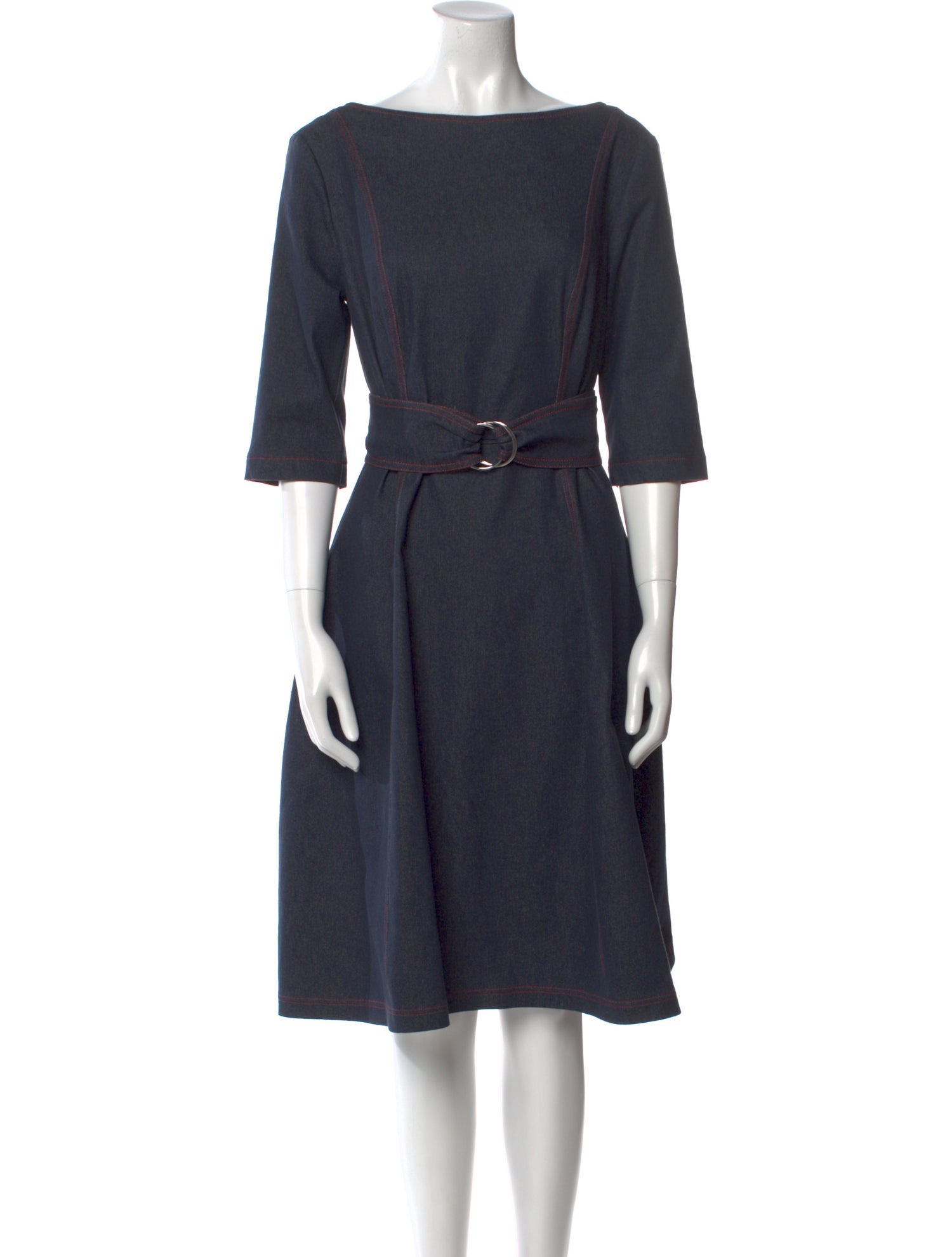 Talbot Runhof Bateau Neckline Knee-Length Dress